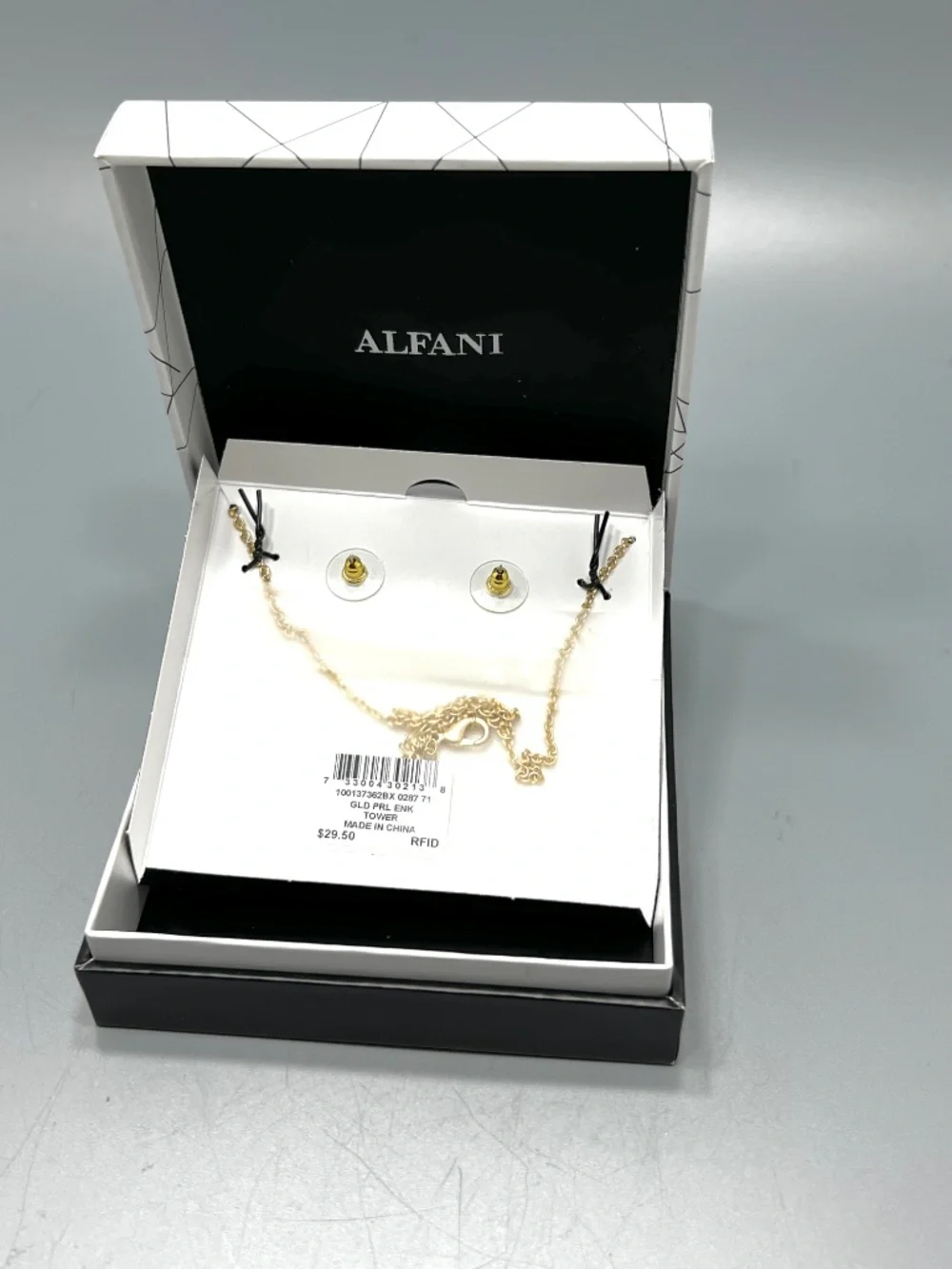 Alfani Gold-Tone Tube Imitation Pearl Statement Necklace & Drop Earrings Set